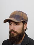 Бейсболка STETSON арт. 7720310 BASEBALL CAP CHECK WOOL (коричневый)